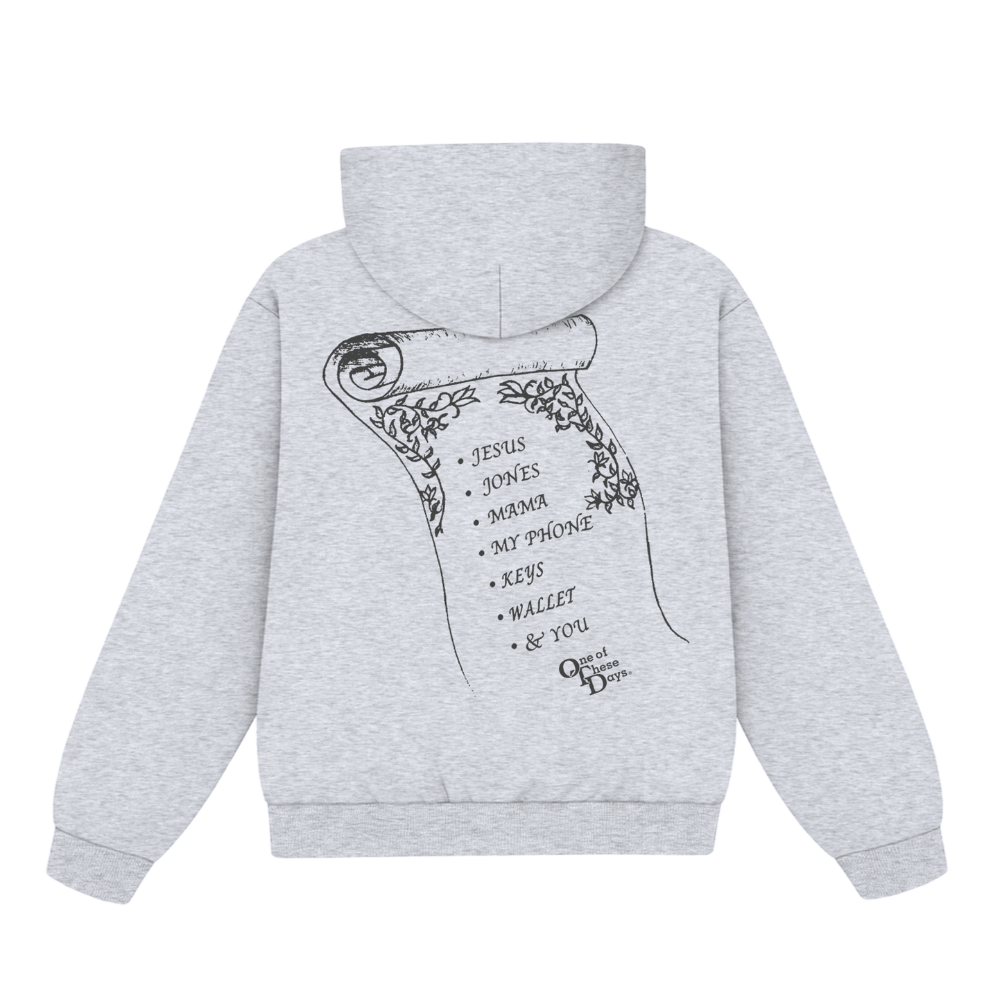 Phone, Keys, Wallet Grey Hoodie x One Of These Days